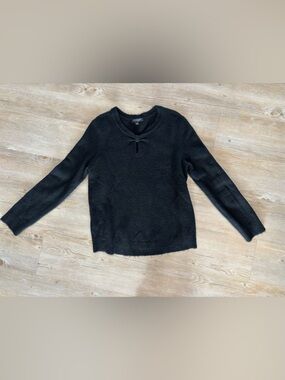 Liverpool Black Scoop Neck Sweater with Keyhole Detail